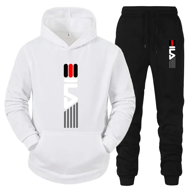 Jogger Sweatpants Men - Men's Tracksuit Hooded Sweatshirt+Sweatpants 2 Pcs