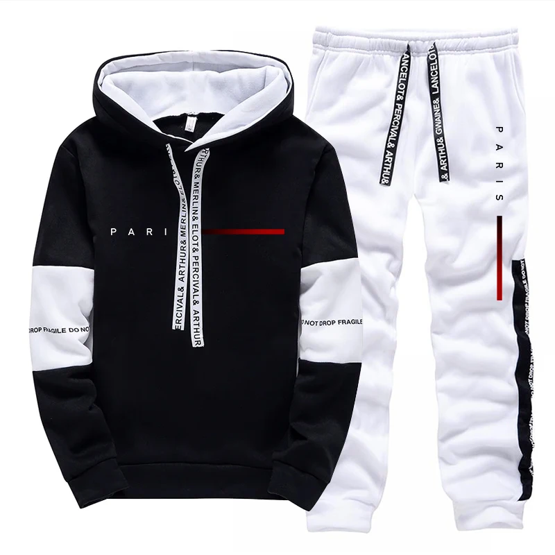 Jogger Sweatpants Men - Paris Fashion Hoodie Streetwear Men's Set