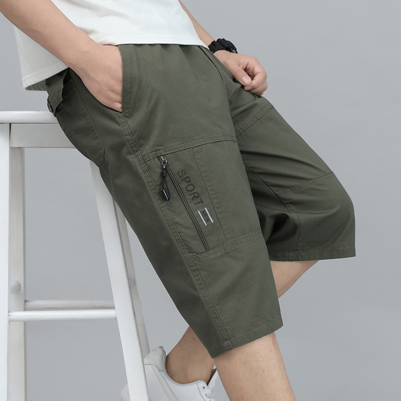 Jogger Sweatpants Men - Mens Cargo Shorts Knee Pants Zipper