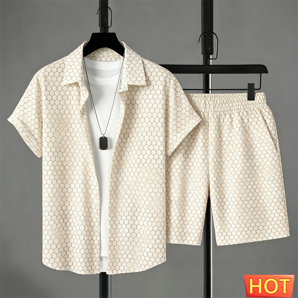 Quality Men'S Fashion - Summer Outfits Man Shirt Set Gradient