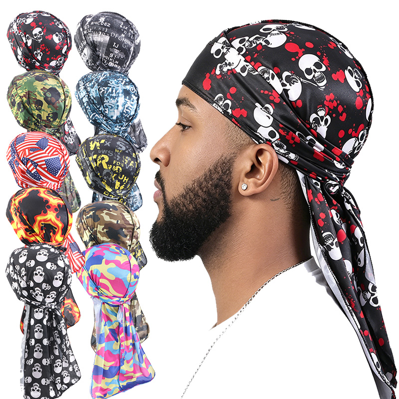 Mens Fashion Caps - 3PCS Fashion Long Tail Durag Cap