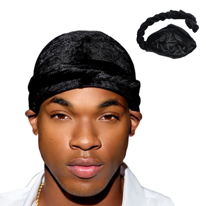 Men'S Fashion Head Scarf - Solid Color Men's Velvet Head Scarf