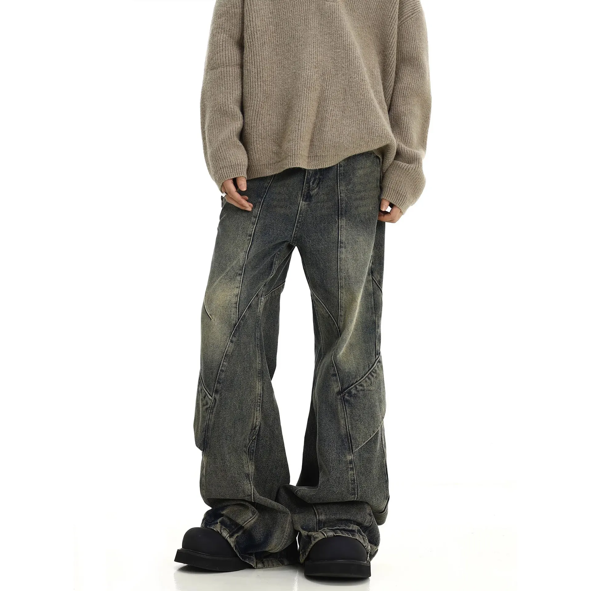Men'S Fashion Jeans 2025 - Men Jeans Denim Flare Pants Floor