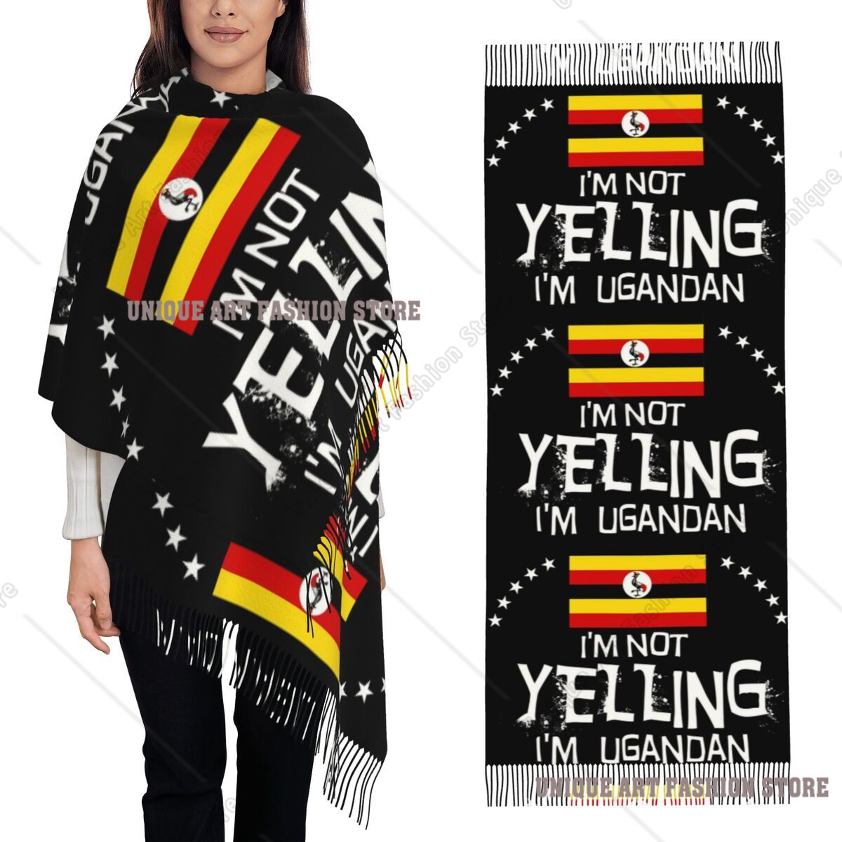 Men Fashion Uganda - I'm Not Yelling I'm Ugandans Flag