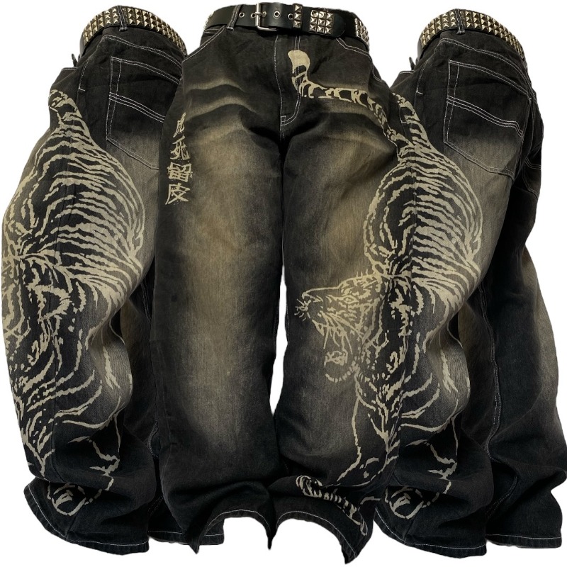 Men'S Fashion Jeans 2025 - 2025 Fashion New Oversized Pattern Printing