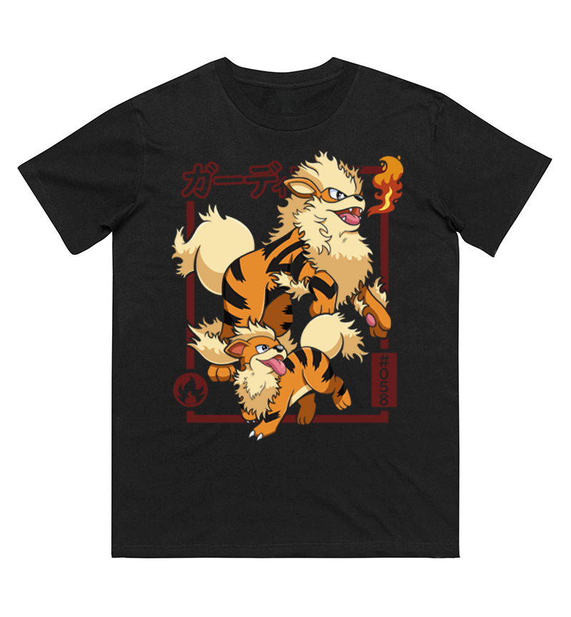 Men'S Fashion Evolution - Pokémon Growlithe Evolution Printed Pure Cotton