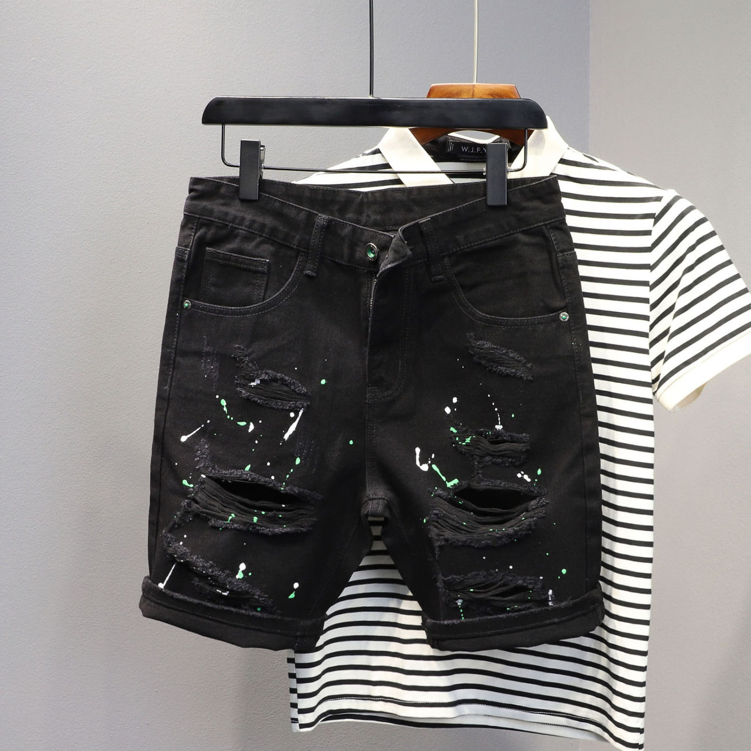 Men'S Fashion Jeans - Skinny Short Jeans Pants for Men