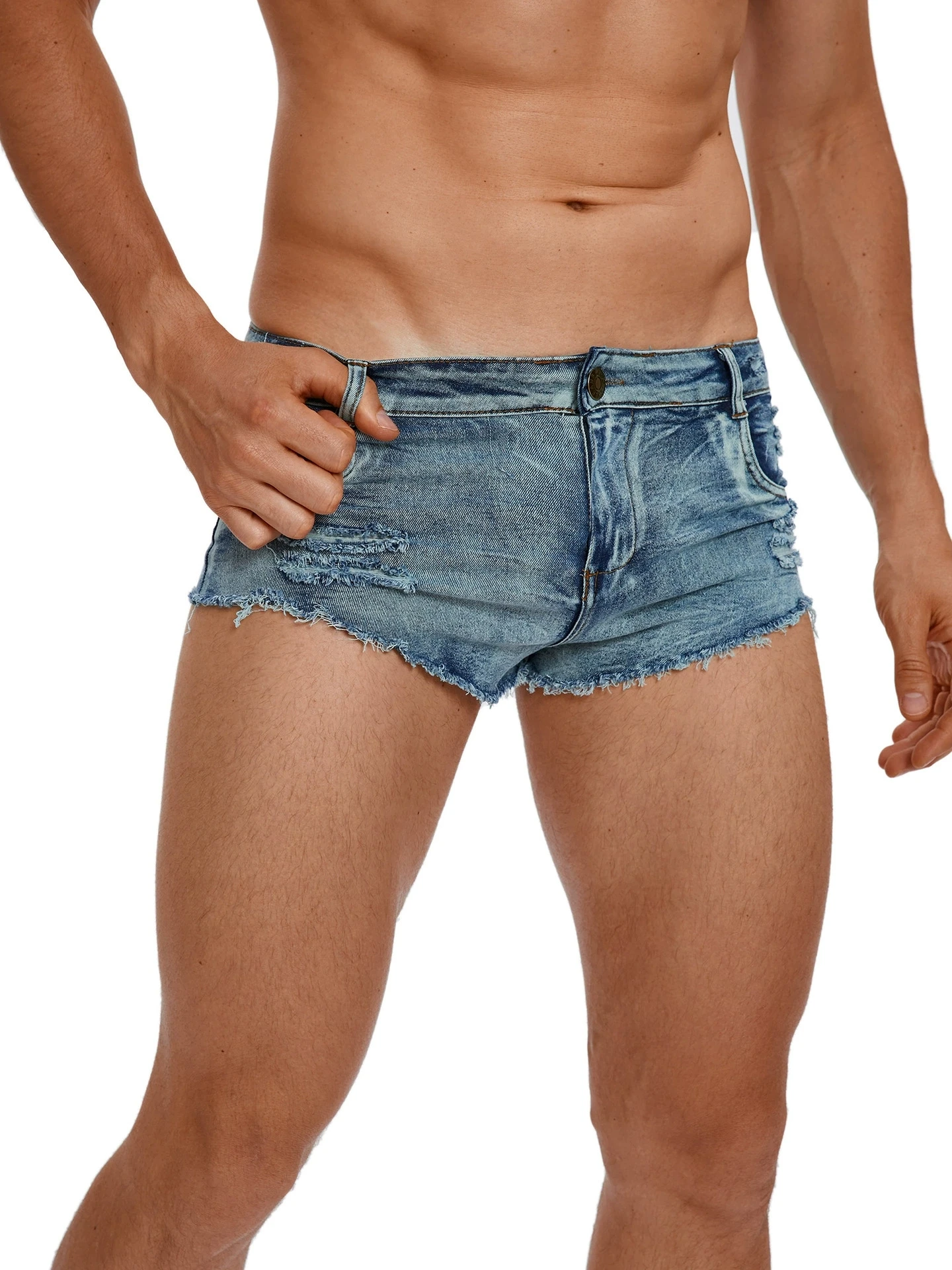 Men'S Fashion Jeans - Men's Low Waist Jeans Shorts Fashion
