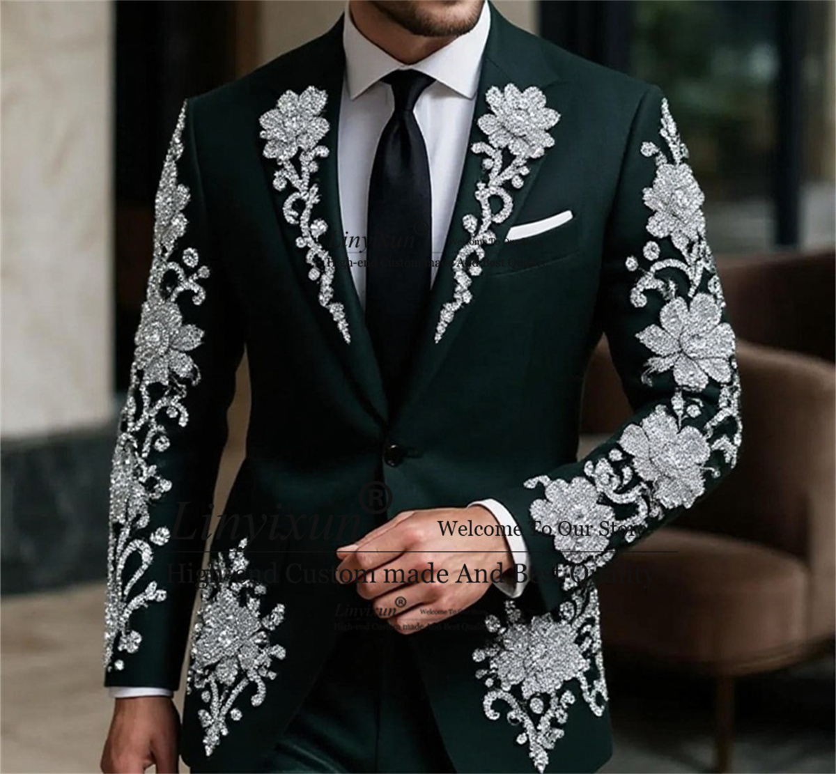 Fashion Crystals Floar Men Sui - Mens Fashion Trajes recension och pris