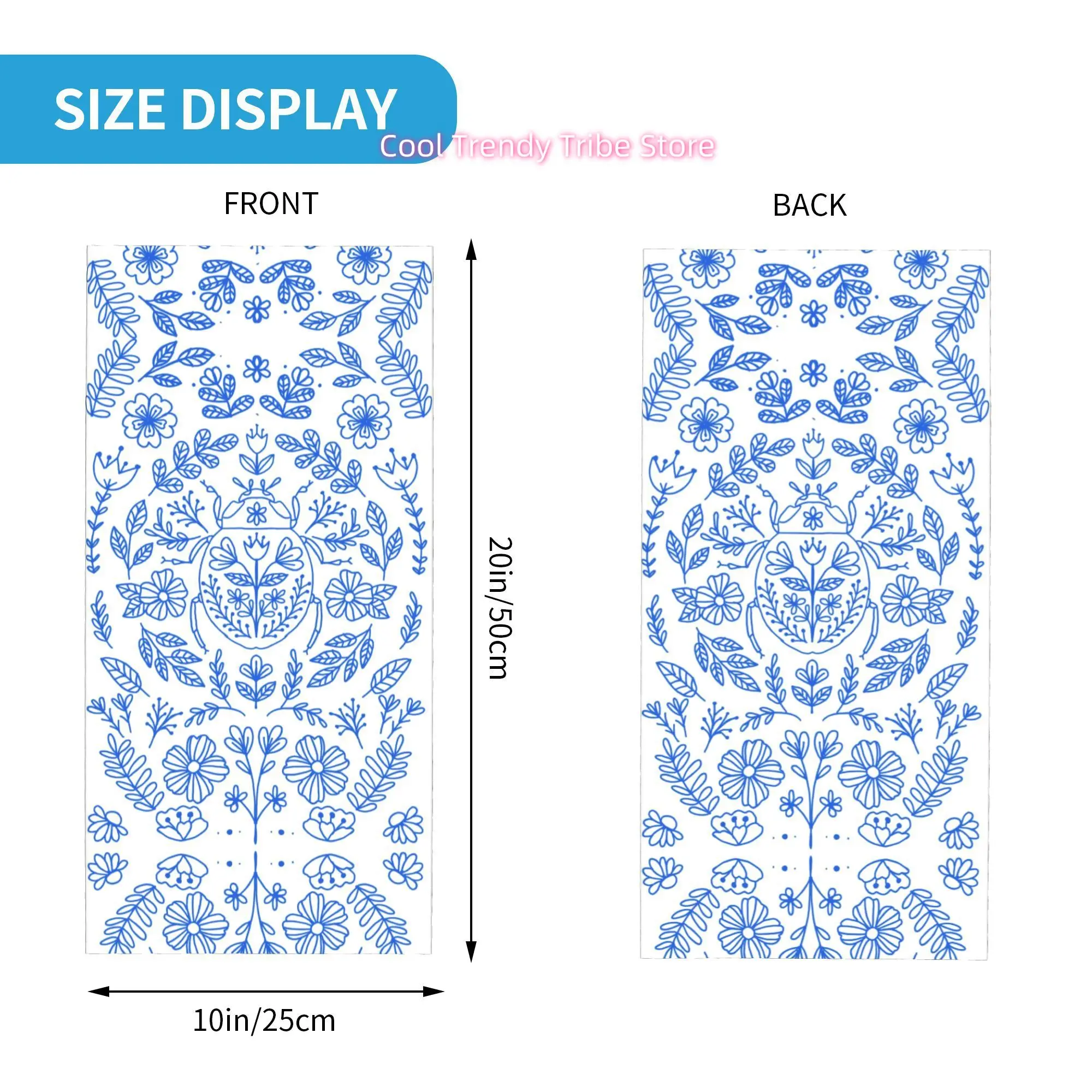 Blue Line Retro Scarab Flower  - Men'S Fashion Head Scarf recension och pris