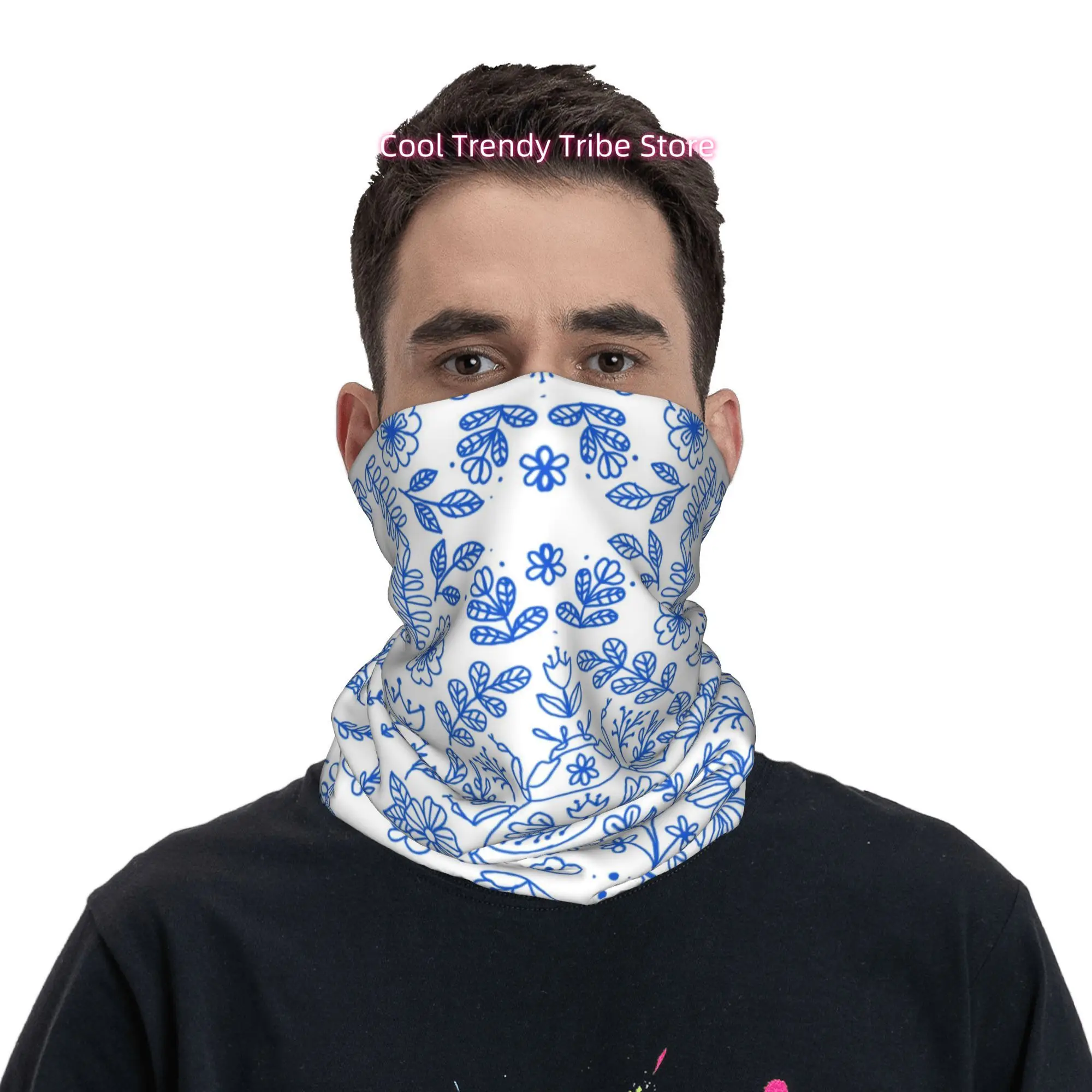 Blue Line Retro Scarab Flower  - Men'S Fashion Head Scarf recension och pris