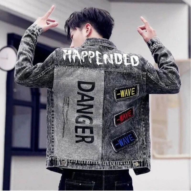 Button Hip Hop Casual Slim Sho - Mens Fashion Denim Jacket recension och pris