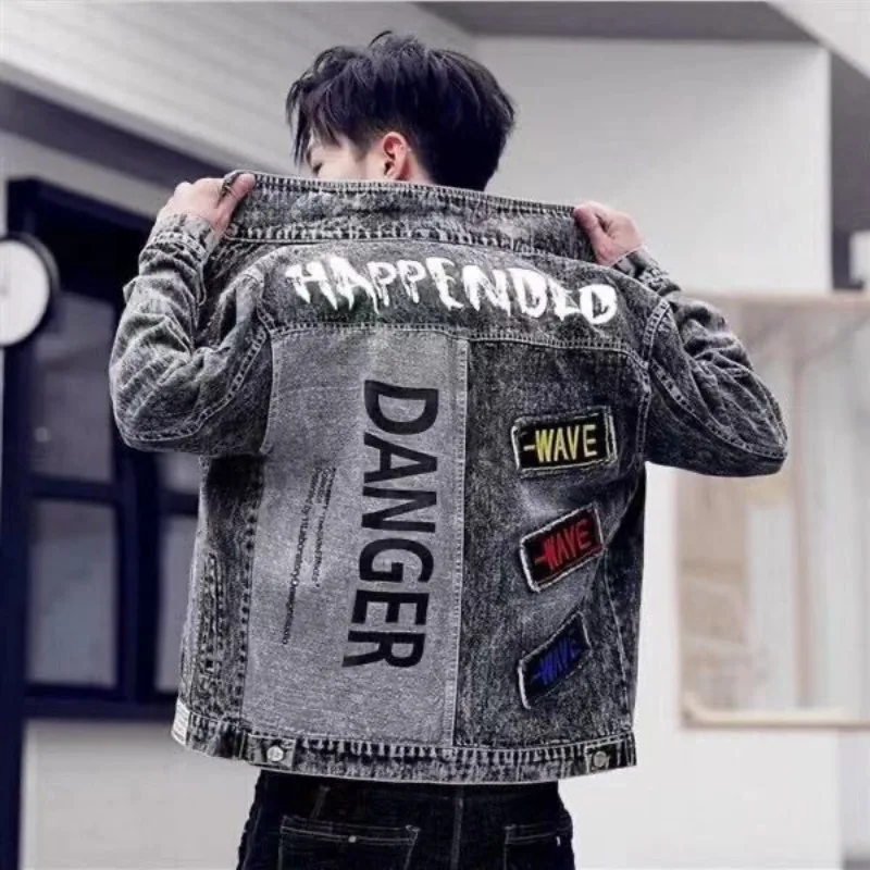 Button Hip Hop Casual Slim Sho - Mens Fashion Denim Jacket recension och pris