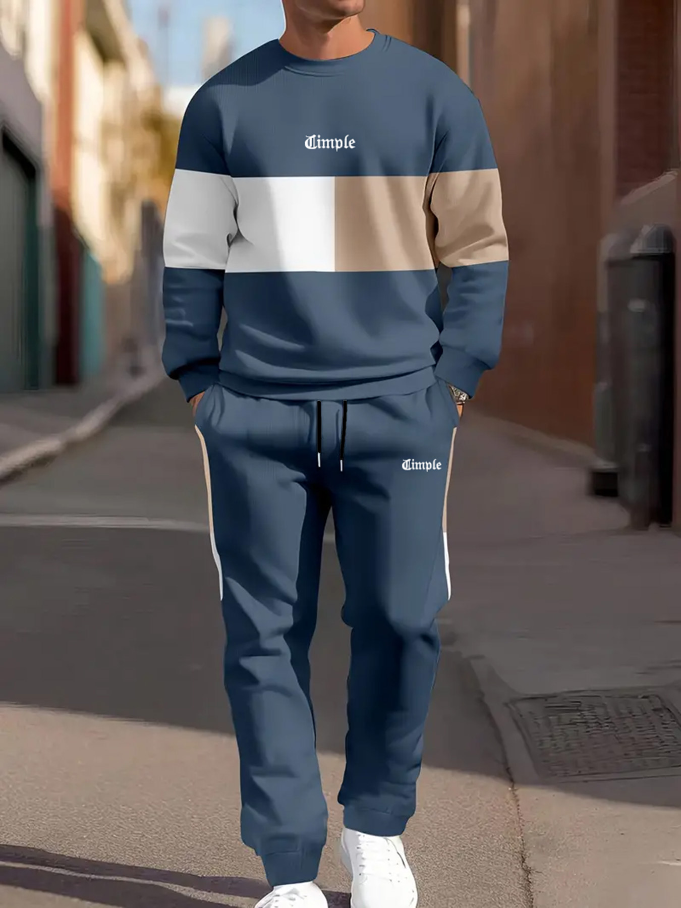 Men's Casual Two-Piece Set, Na - Jogger Sweatpants Men recension och pris
