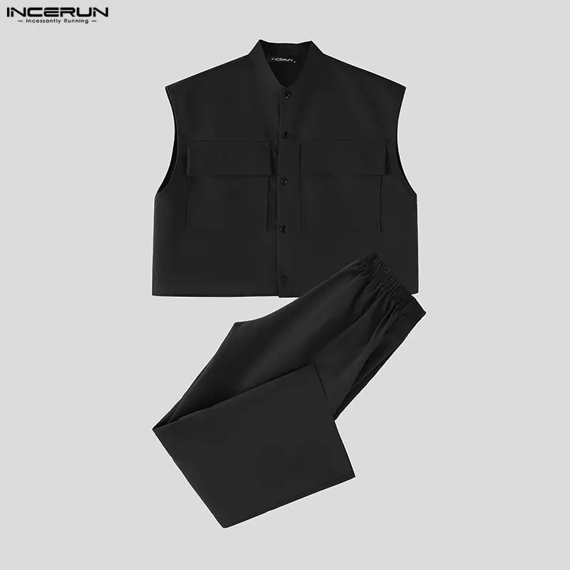 INCERUN Men Sets Solid Sleevel - Quality Men'S Fashion recension och pris
