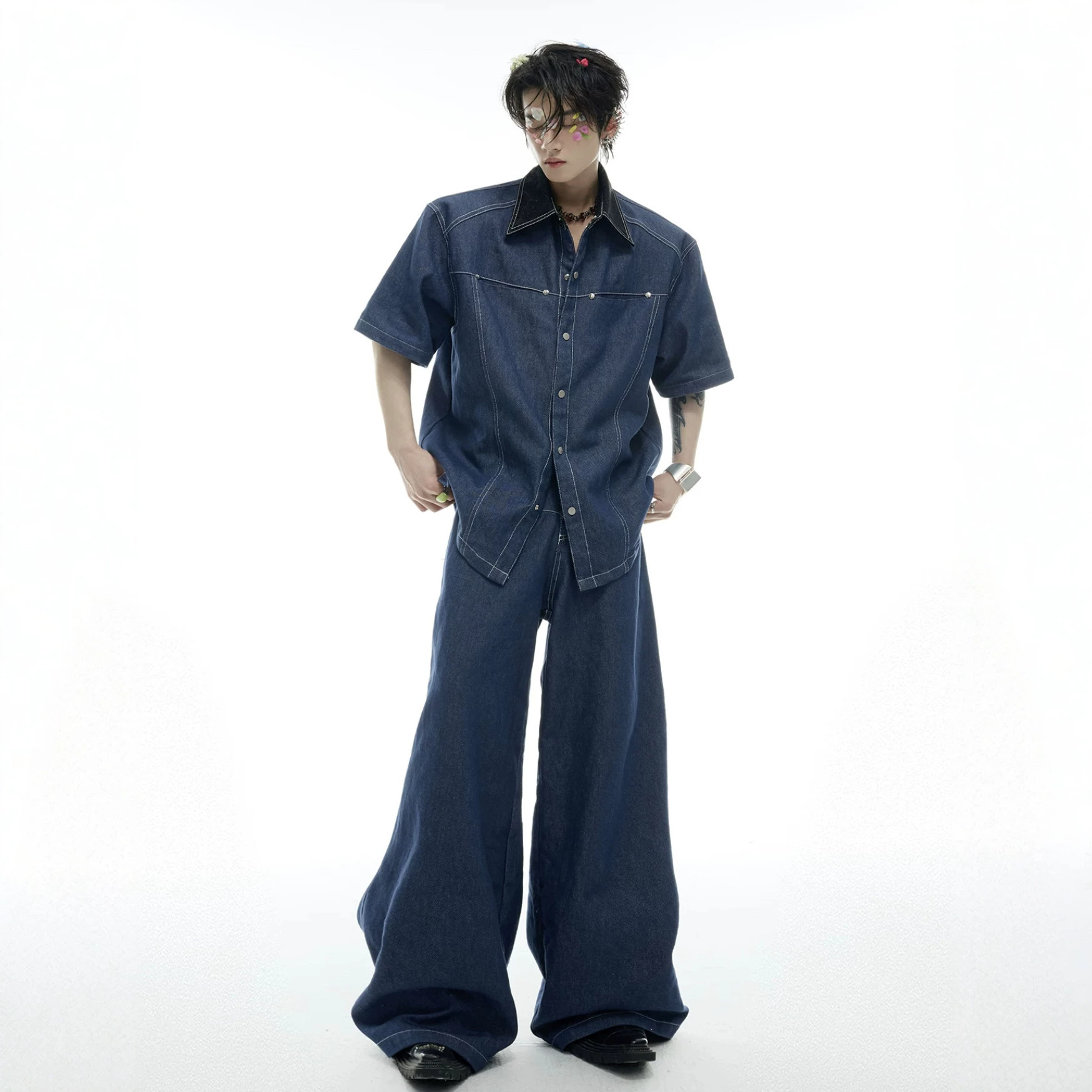 Summer Men's Denim Matching Se - Men'S Fashion Jeans recension och pris
