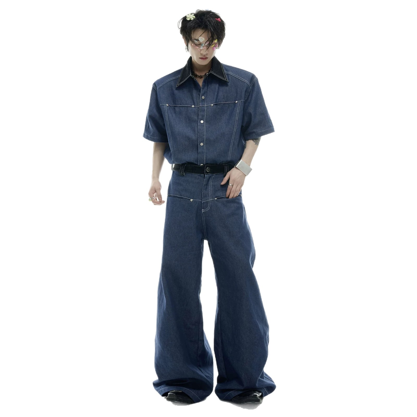 Summer Men's Denim Matching Se - Men'S Fashion Jeans recension och pris