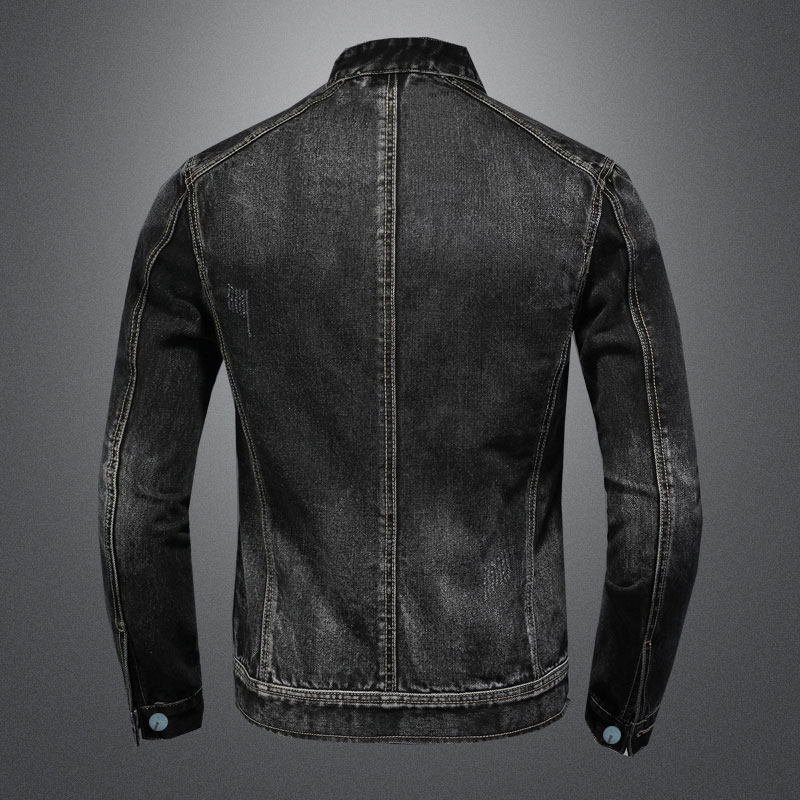 Men Vintage Stand Collar Pilot - Mens Fashion Denim Jacket recension och pris