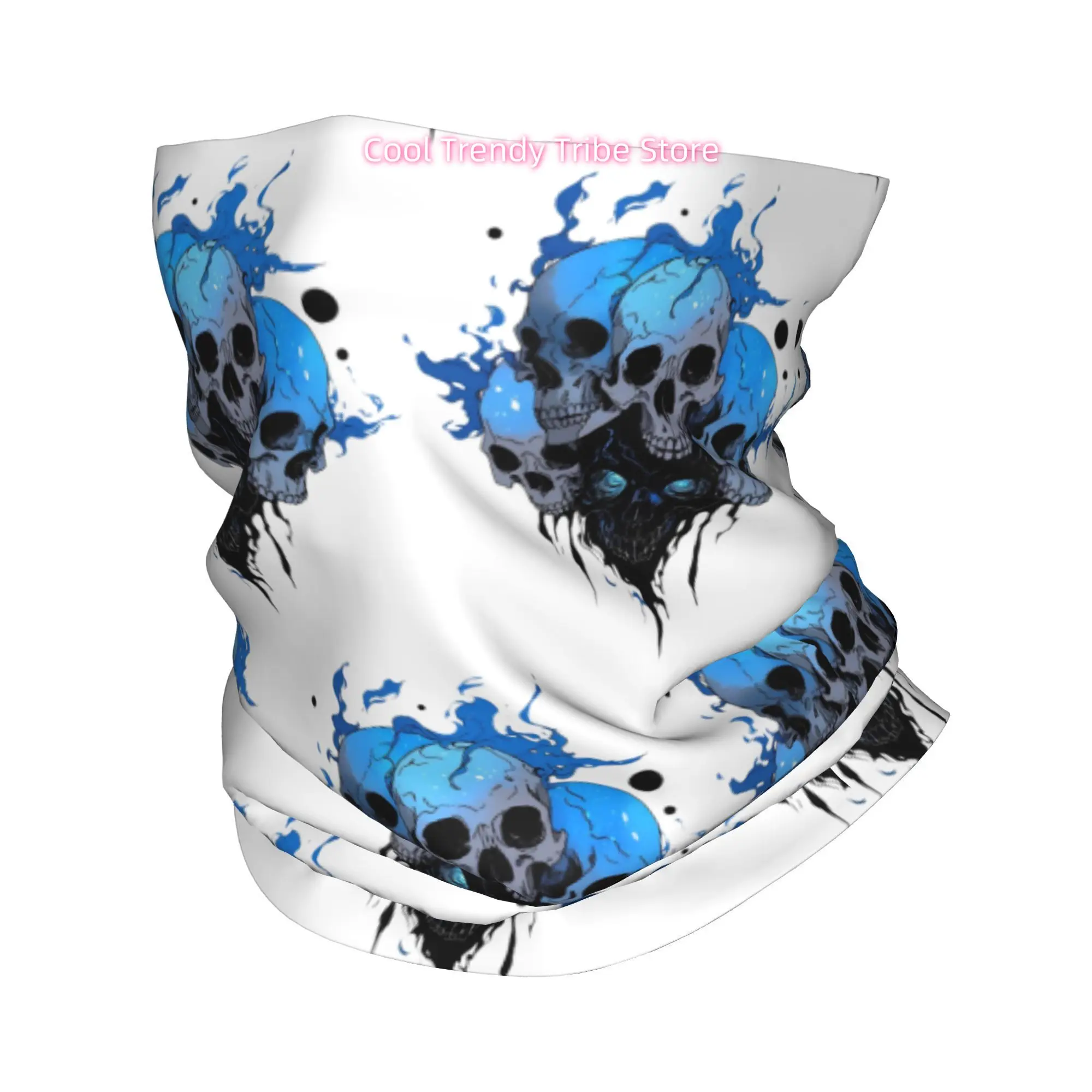 Stacked Blue Flame Skulls Nove - Men'S Fashion Head Scarf recension och pris