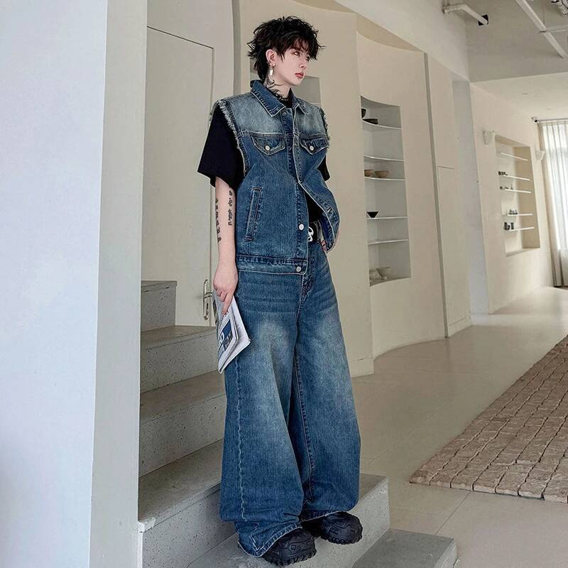LUZHEN 2026 Summer Denim Two-p - Men'S Fashion Jeans recension och pris