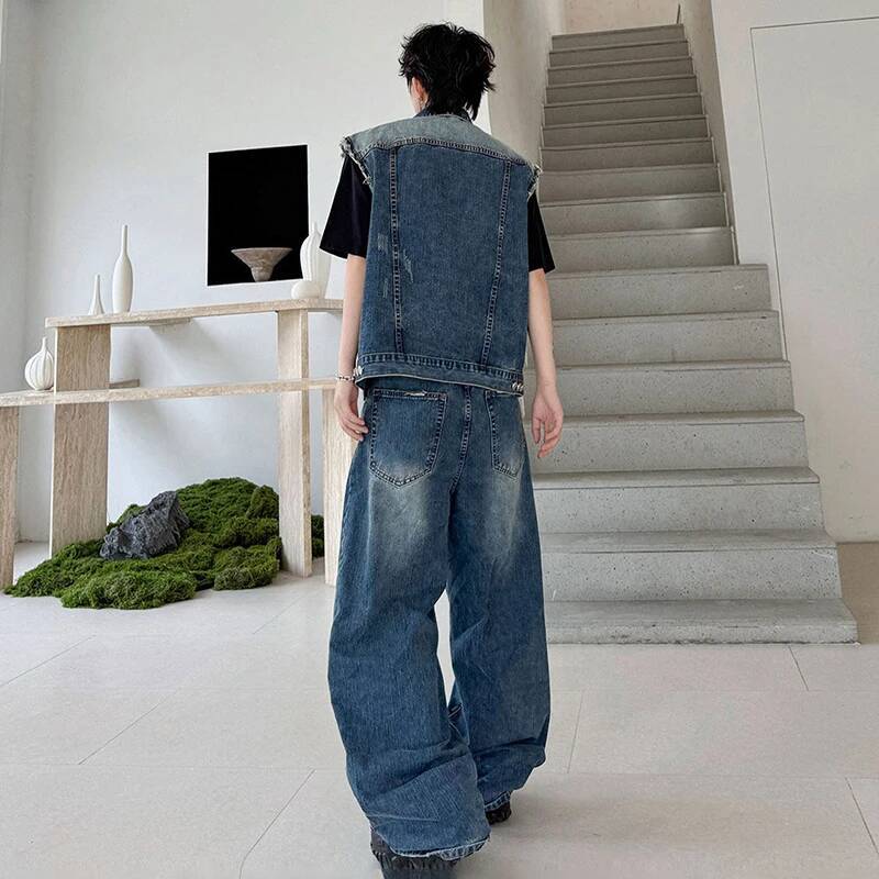LUZHEN 2026 Summer Denim Two-p - Men'S Fashion Jeans recension och pris