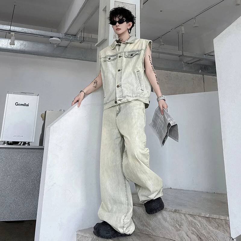 LUZHEN 2026 Summer Denim Two-p - Men'S Fashion Jeans recension och pris
