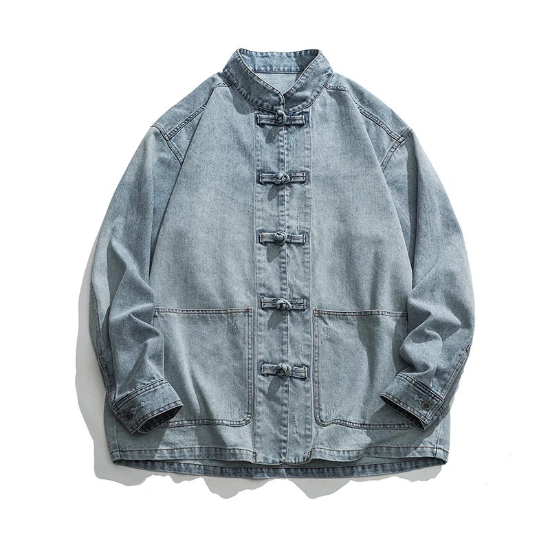 Chinese Style Denim Jacket Men - Mens Fashion Denim Jacket recension och pris