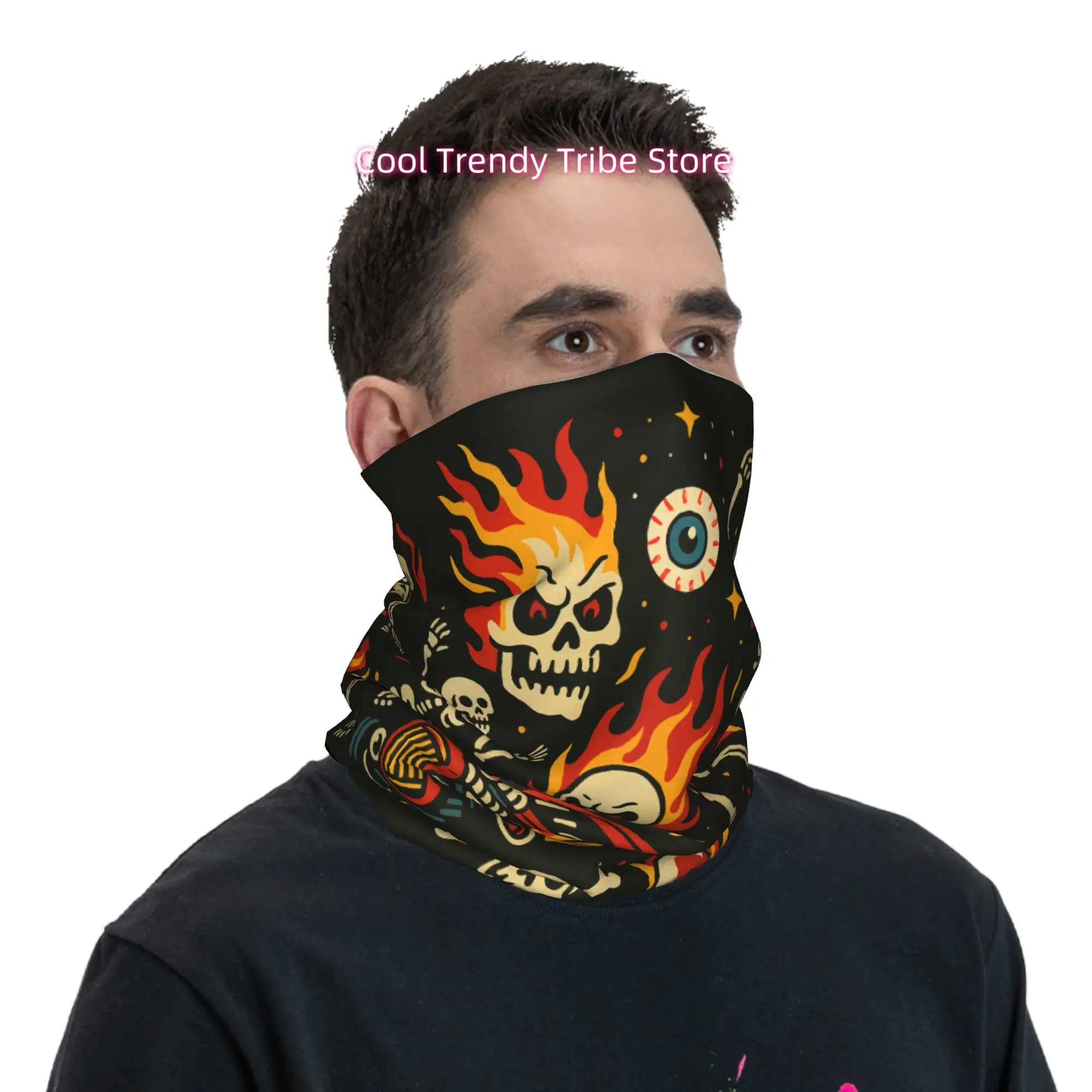 Flaming Skulls Hot Rod Vintage - Men'S Fashion Head Scarf recension och pris