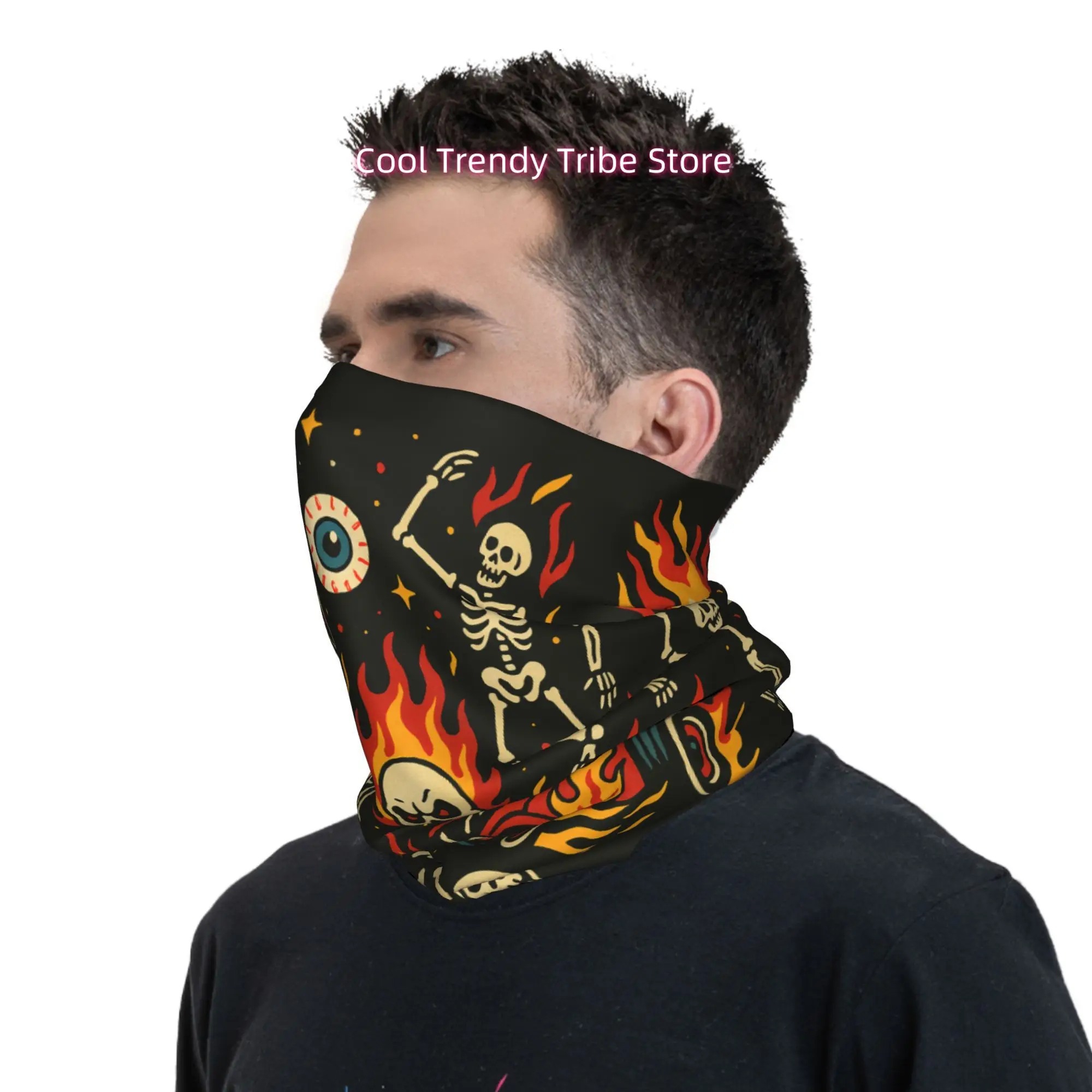Flaming Skulls Hot Rod Vintage - Men'S Fashion Head Scarf recension och pris