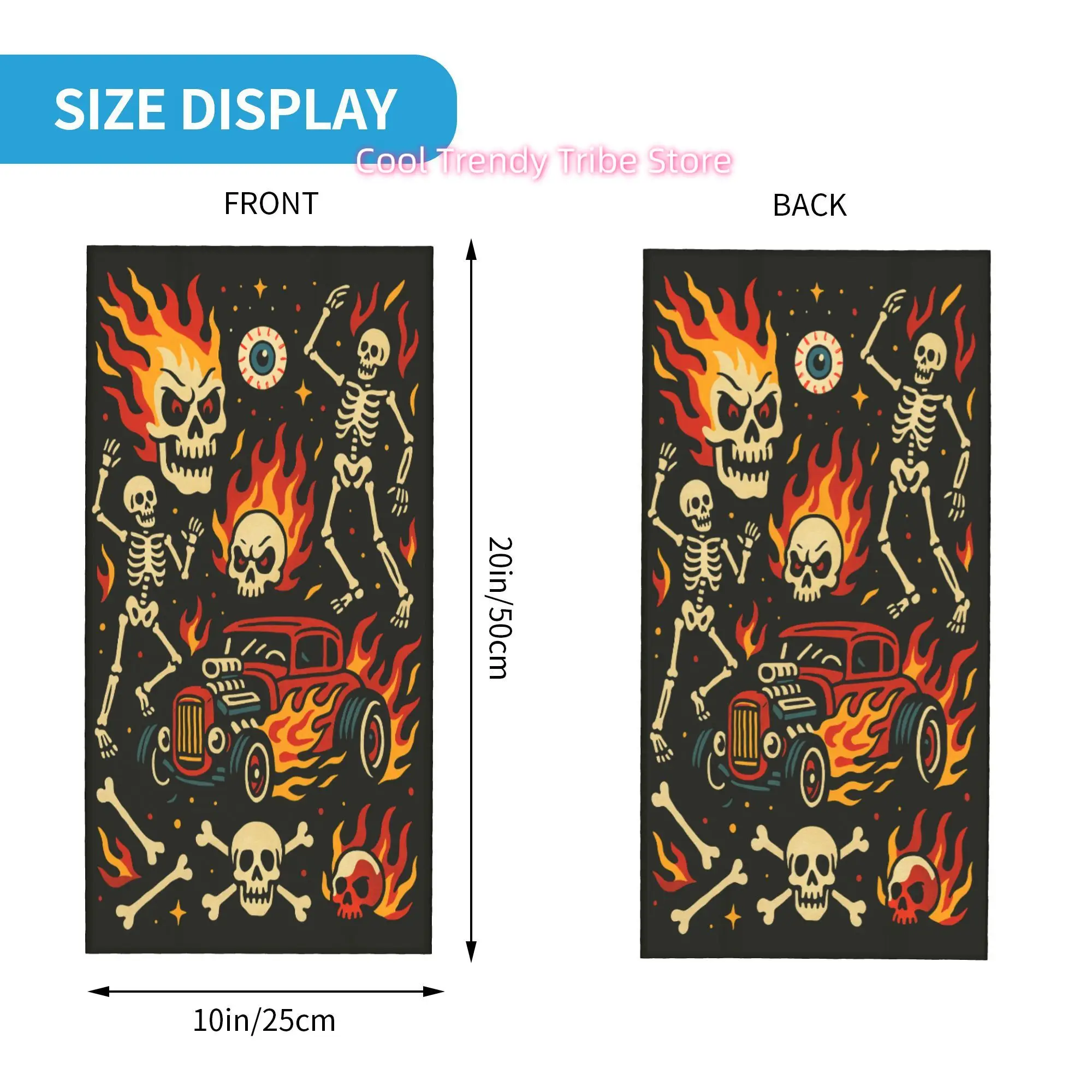 Flaming Skulls Hot Rod Vintage - Men'S Fashion Head Scarf recension och pris