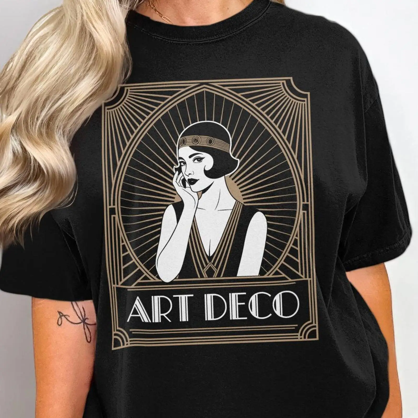 Art Deco Flapper Girl T Shirt  - Men'S Fashion Roaring 20S recension och pris