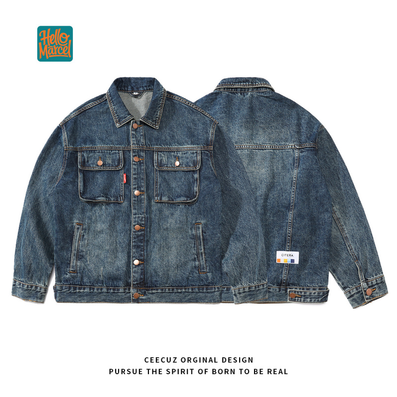 HELLOMARCEL EU US Size Luxury  - Mens Fashion Denim Jacket recension och pris