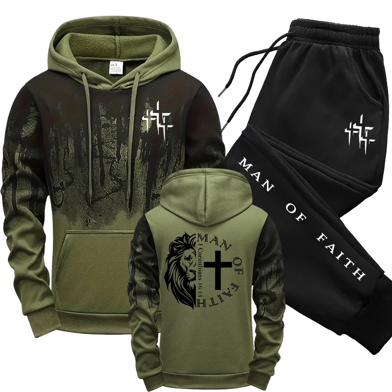 Man of Faith Pattern Men's Set - Jogger Sweatpants Men recension och pris