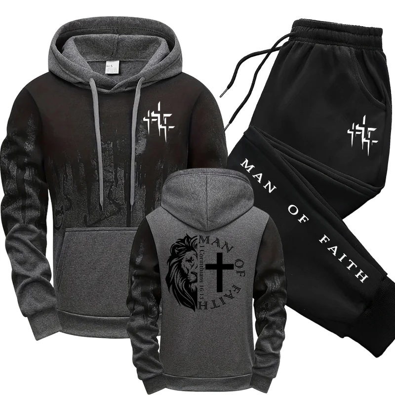 Man of Faith Pattern Men's Set - Jogger Sweatpants Men recension och pris