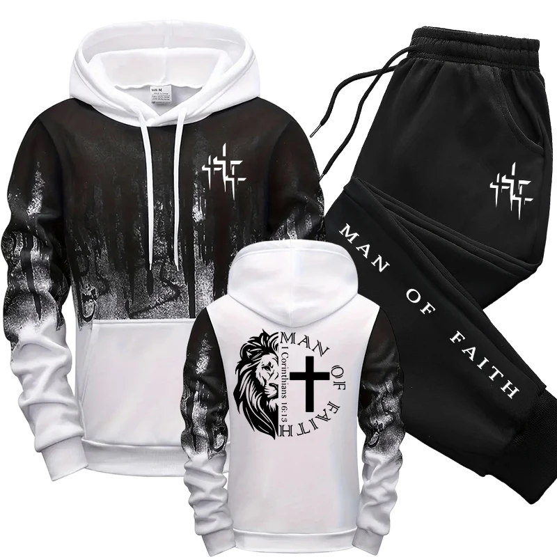 Man of Faith Pattern Men's Set - Jogger Sweatpants Men recension och pris