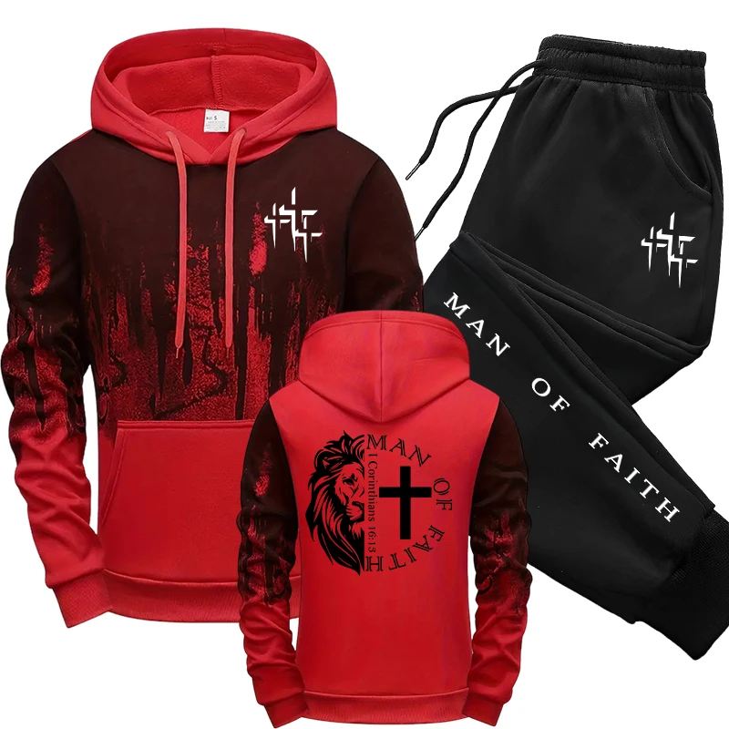 Man of Faith Pattern Men's Set - Jogger Sweatpants Men recension och pris