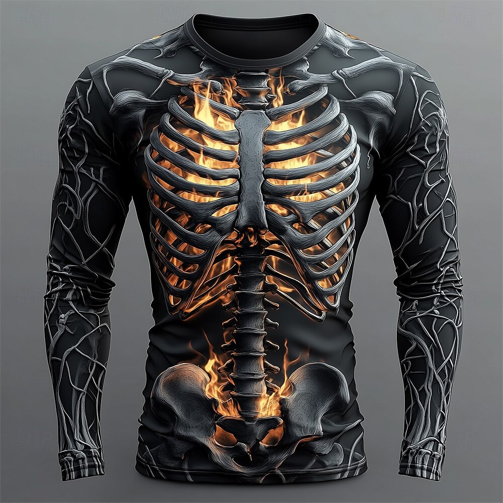 Men's 3D Flame Skull Pattern T - Men'S Spring Fashion recension och pris